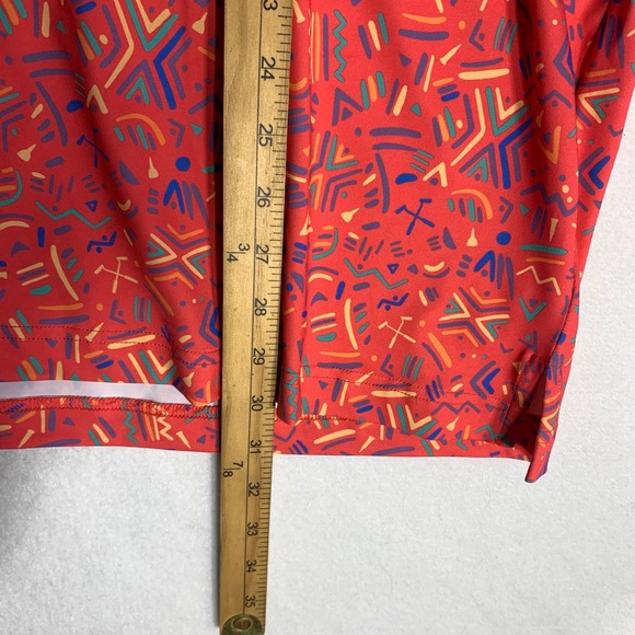 Birdie Bound Men 3XL Golf Polo Shirt Short Sleeve Red Abstract Print Performance - Picture 9 of 9